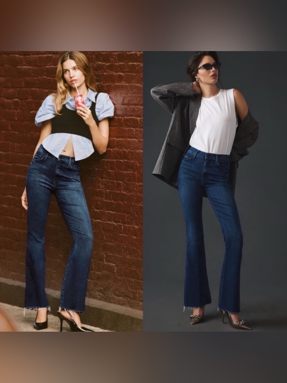 MOTHER The Weekender Fray in Mint Condition High-Rise Flare Jeans Size 26